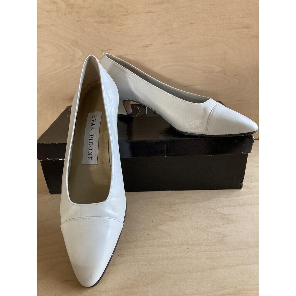 Evan Piccone Vintage 90's White Pump Heels  Womens 7 M Wedding